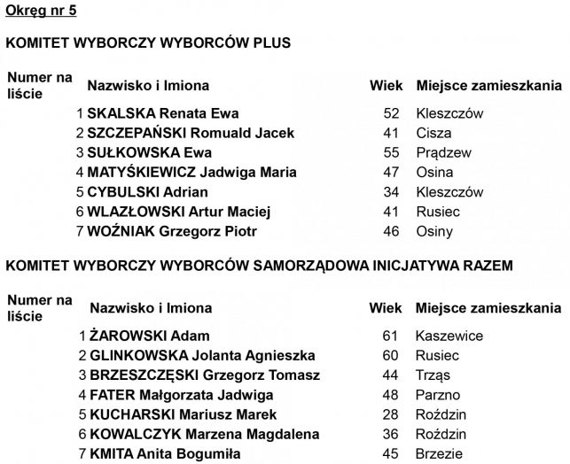 Pełna lista kandydatów do Rady Powiatu Bełchatowskiego - Zdjęcie główne
