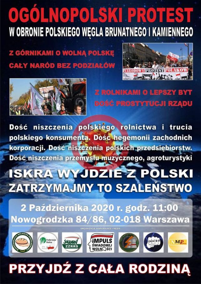 Bełchatowianin organizuje ''pospolite ruszenie''. Jedzie do Warszawy protestować przeciwko rządowi i wirusowi - Zdjęcie główne