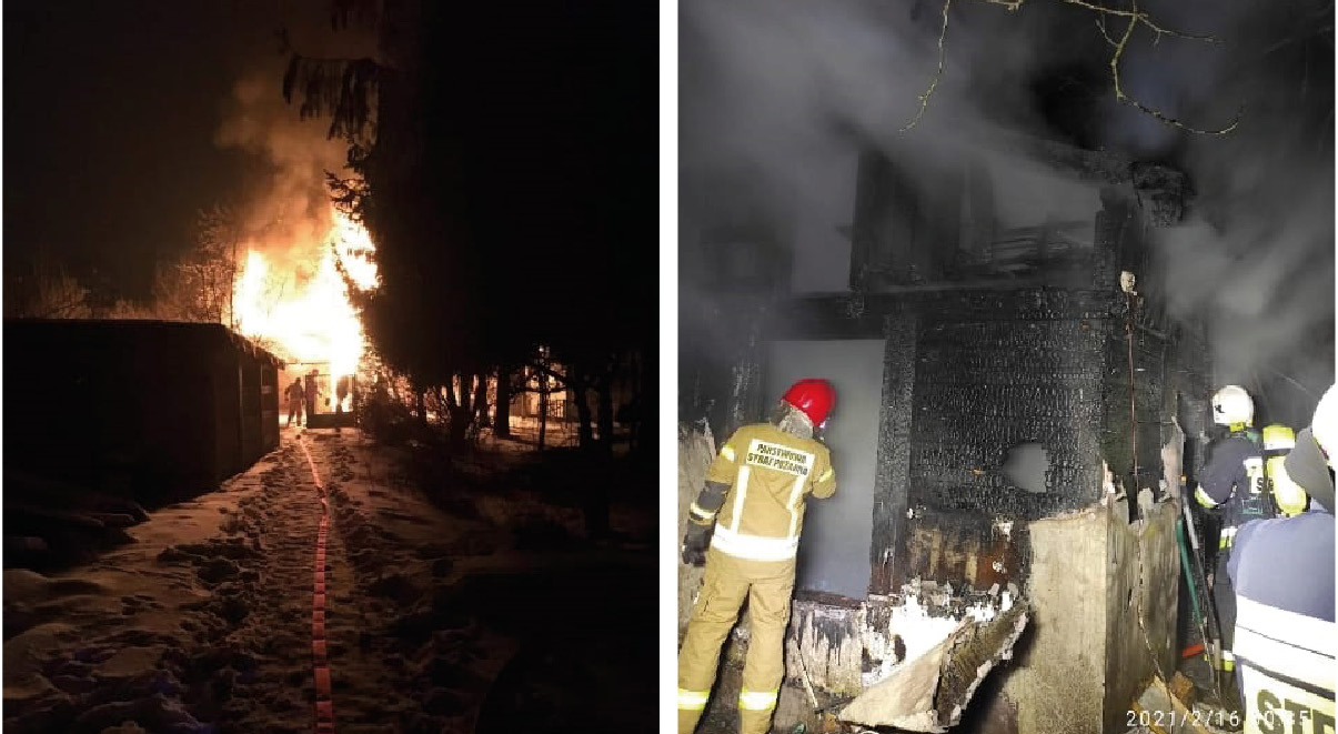 Pożar nad Rakówką w Bełchatowie. Z płonącego budynku uciekali ludzie  - Zdjęcie główne