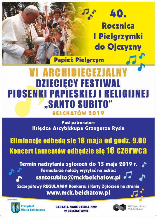 VI Archidiecezjalny Dziecięcy Festiwal Piosenki Papieskiej i Religijnej SANTO SUBITO 2019 - Zdjęcie główne