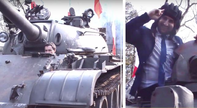 Chce pojechać z Bełchatowa do Brukseli... czołgiem [VIDEO] - Zdjęcie główne