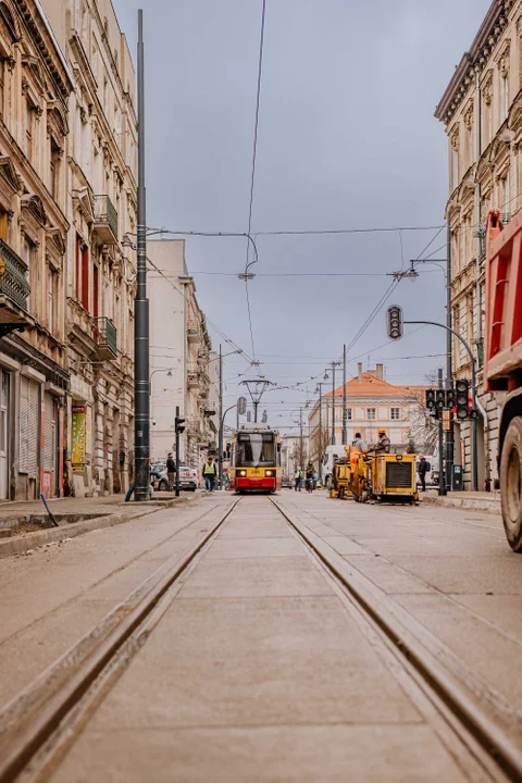 Pierwsze tramwaje na ulicy Legionów w Łodzi