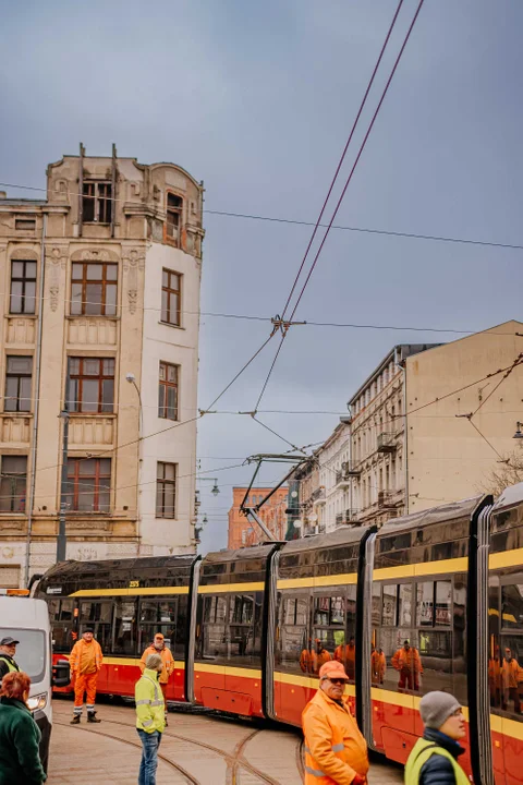 Pierwsze tramwaje na ulicy Legionów w Łodzi