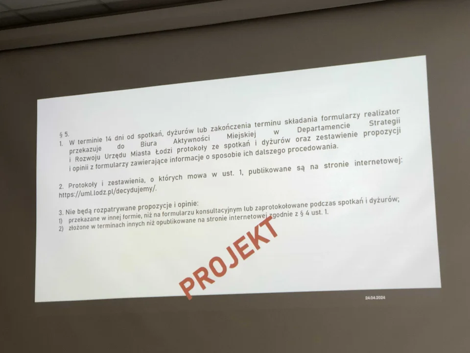 Społeczny odbiór inwestycji w Łodzi - prezentacja projektu nowego zarządzenia prezydent Hanny Zdanowskiej