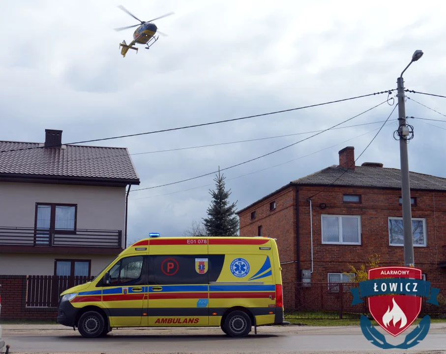 W Zdunach lądował śmigłowiec LPR. Poszkodowana kobieta została przetransportowana do szpitala w Kutnie
