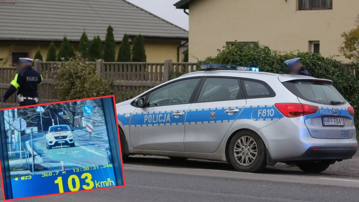 Policjanci z Łęczycy zatrzymali kierowcę mercedesa, ukarali go dotkliwym mandatem