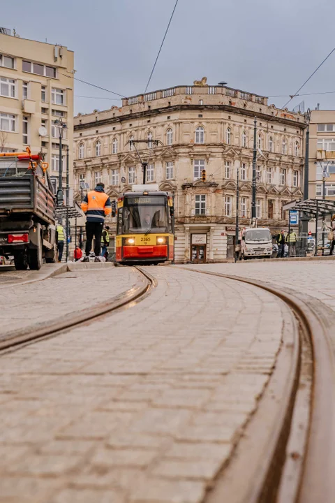 Pierwsze tramwaje na ulicy Legionów w Łodzi