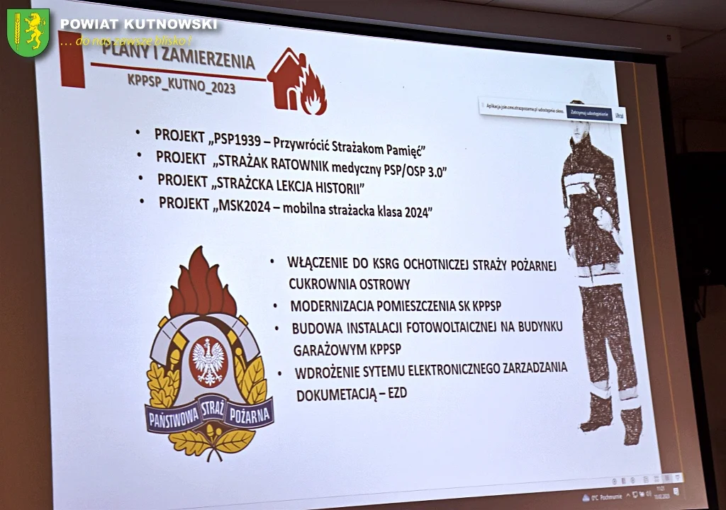 Starosta Daniel Kowalik wziął udział w naradzie rocznej KP PSP w Kutnie i OSP z powiatu kutnowskiego