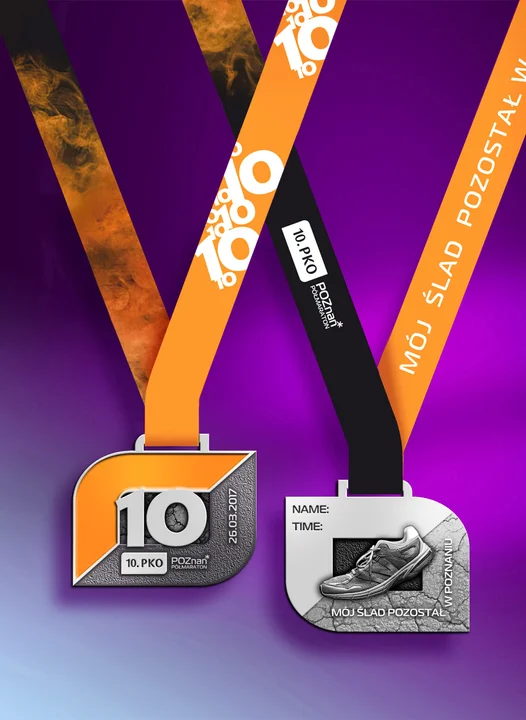 2017 - 10. PKO Poznań Półmaraton  - pierwszy raz na medalu pojawił się kolor, zmieniono także kształt