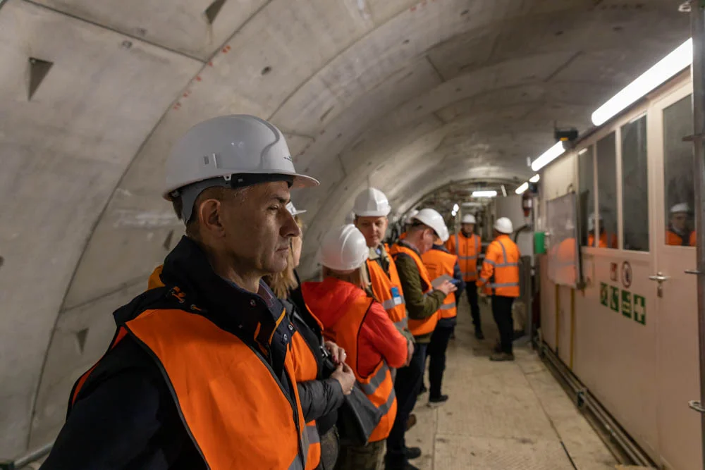 Budowa tunelu kolejowego w Łodzi - przystanek kolejowy Łódź Polesie, 18 maj 2023 r.