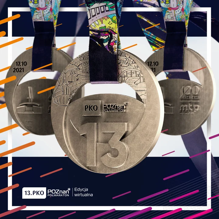 2021 - 13. PKO Poznań Półmaraton - medal nawiązujący do obchodów stulecia Międzynarodowych Targów Poznańskich
