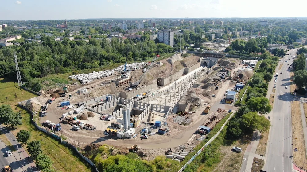Budowa tunelu kolejowego pod Łodzią