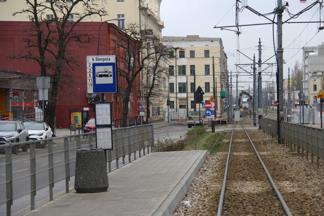 Budowa przystanku kolejowego Łódź Śródmieście - stan na 18.03.2024 r.