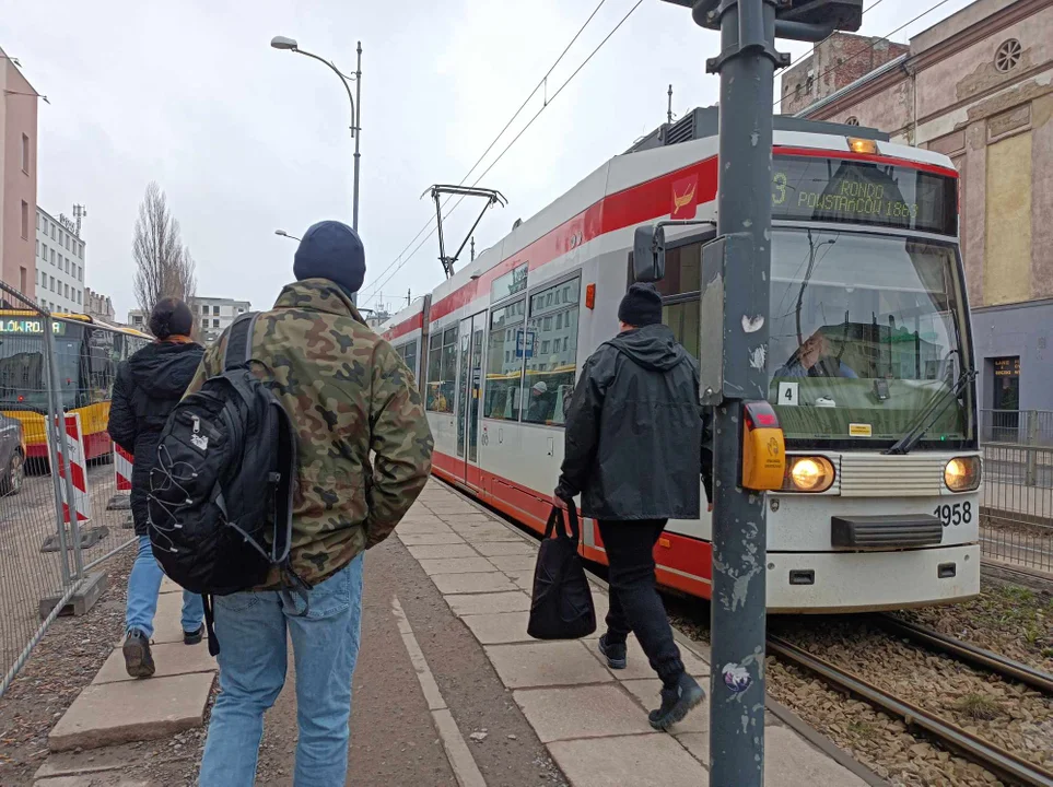 Zatrzymanie tramwajów na ul. Zachodniej