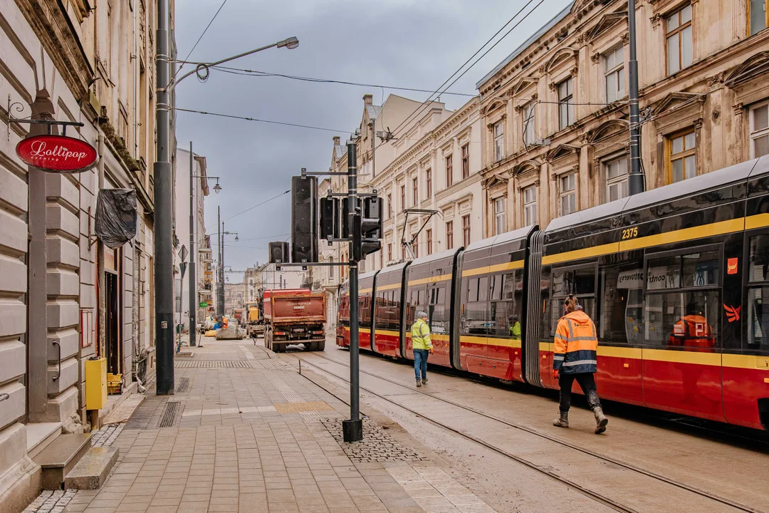 Pierwsze tramwaje na ulicy Legionów w Łodzi