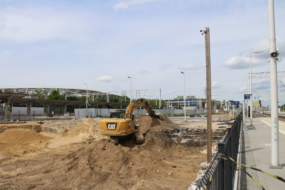 Budowa dworca Łódź Kaliska - stan na 6.05.2024 r.