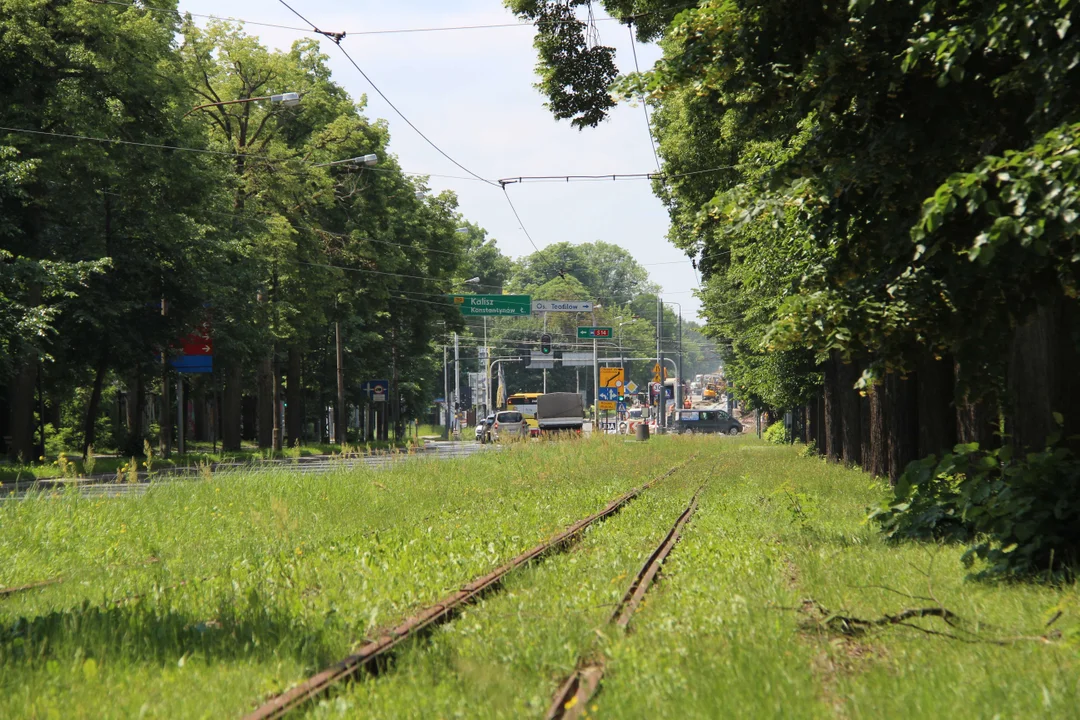 Nieczynne przystanki tramwajowe przy Konstantynowskiej