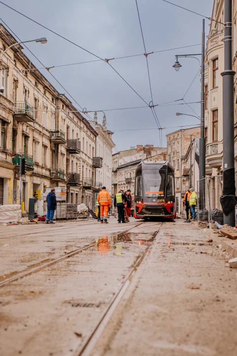 Pierwsze tramwaje na ulicy Legionów w Łodzi