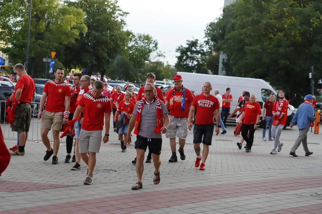 Kibice na meczu Widzewa Łódź z Puszczą Niepołomice