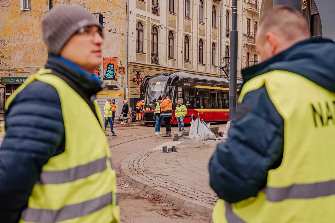 Pierwsze tramwaje na ulicy Legionów w Łodzi