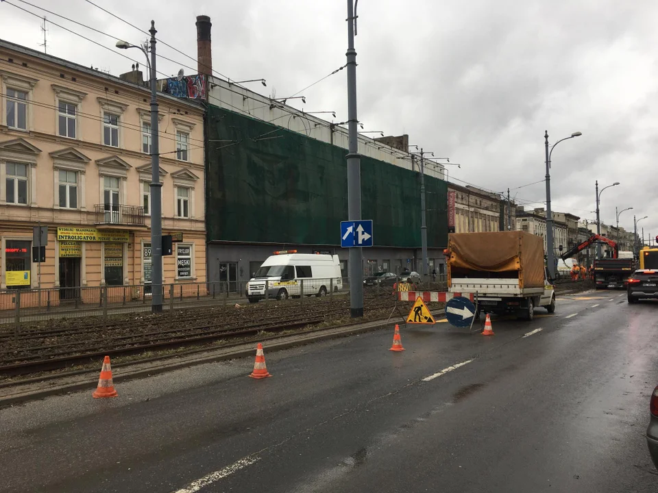 Prace torowe na ulicy Zachodniej w Łodzi