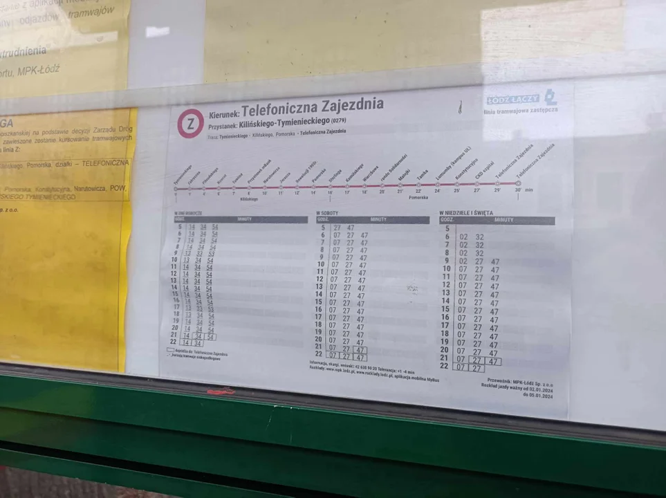Tramwajowa linia zastępcza Z kursuje po Kilińskiego w Łodzi