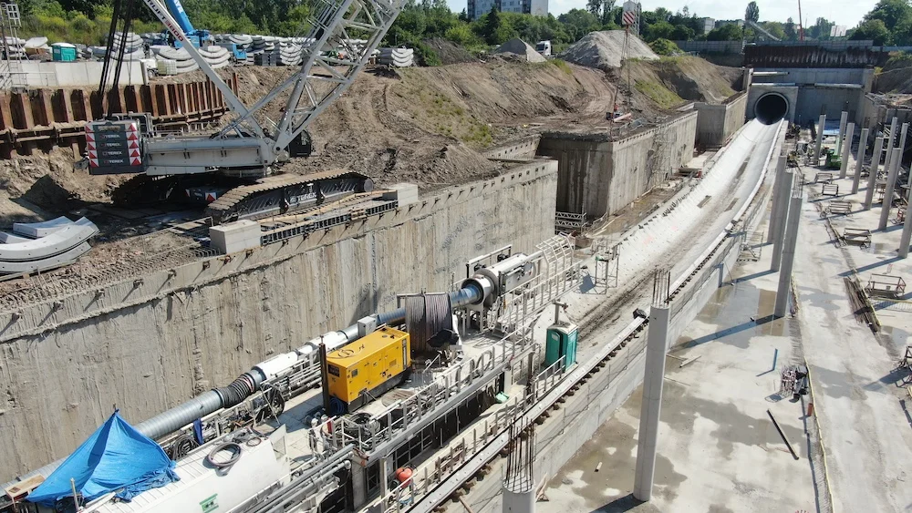 Budowa tunelu kolejowego pod Łodzią