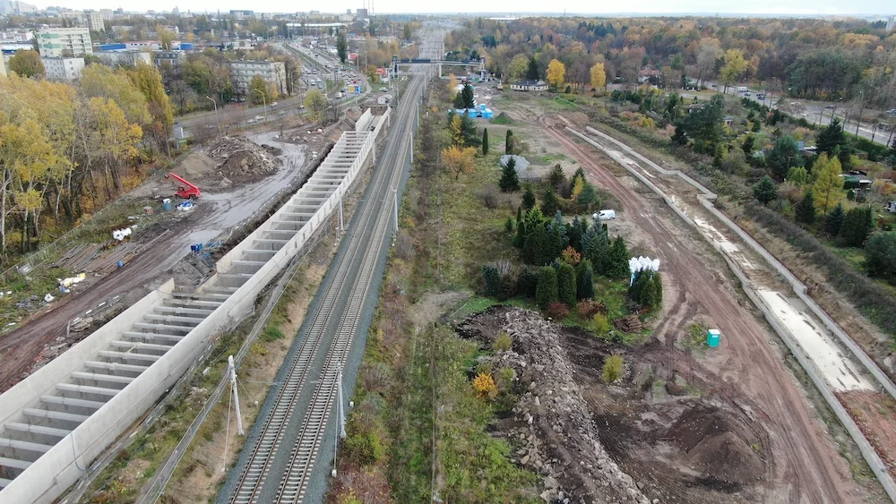 Budowa tunelu kolejowego pod Łodzią - stan na listopad 2023 r.