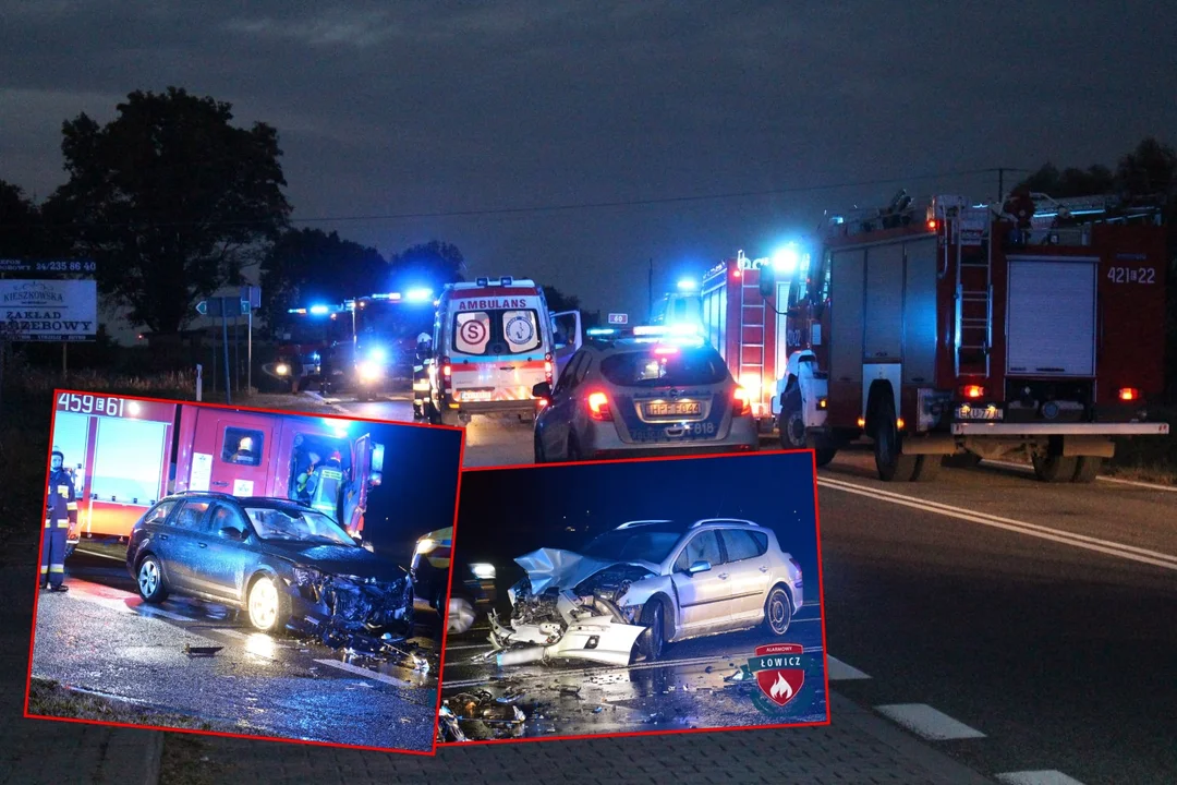 Groźny wypadek między Kutnem a Łowiczem. Kilka osób trafiło do szpitali [ZDJĘCIA] - Zdjęcie główne