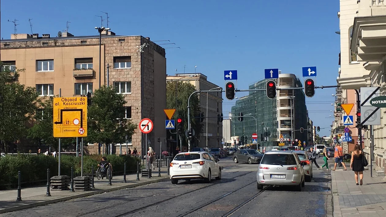 Odcinek al. Kościuszki od Struga do Zamenhofa zamknięty