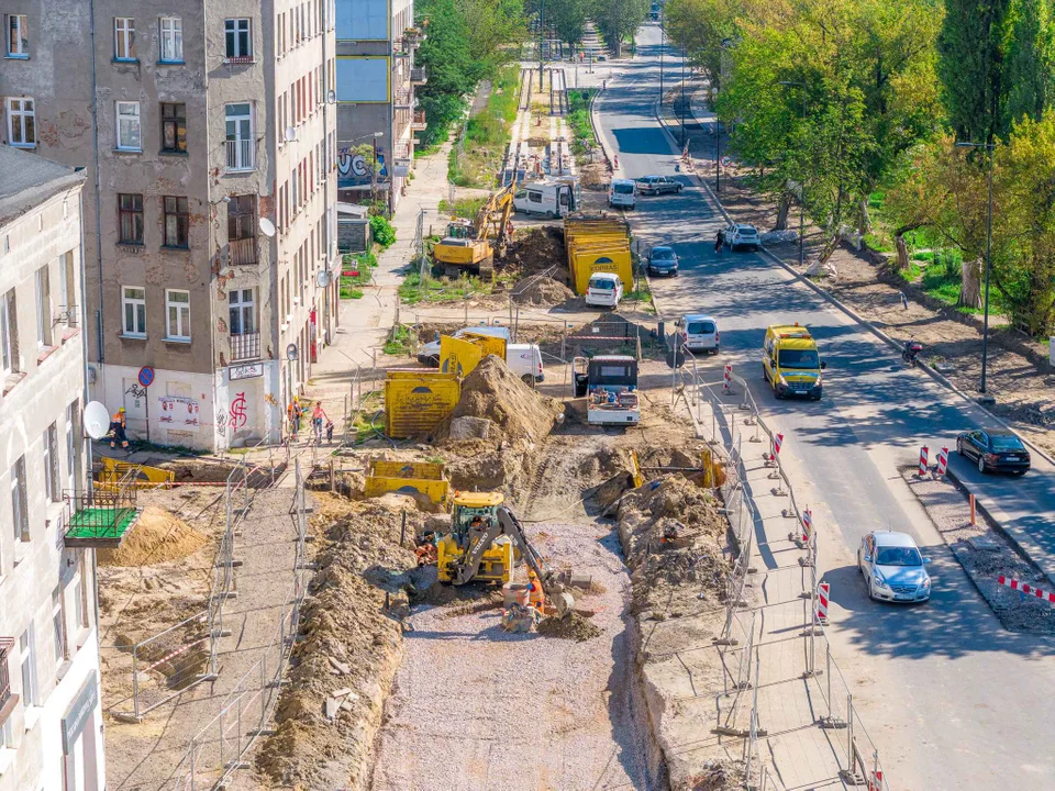 Trwa remont ulicy Wojska Polskiego w Łodzi