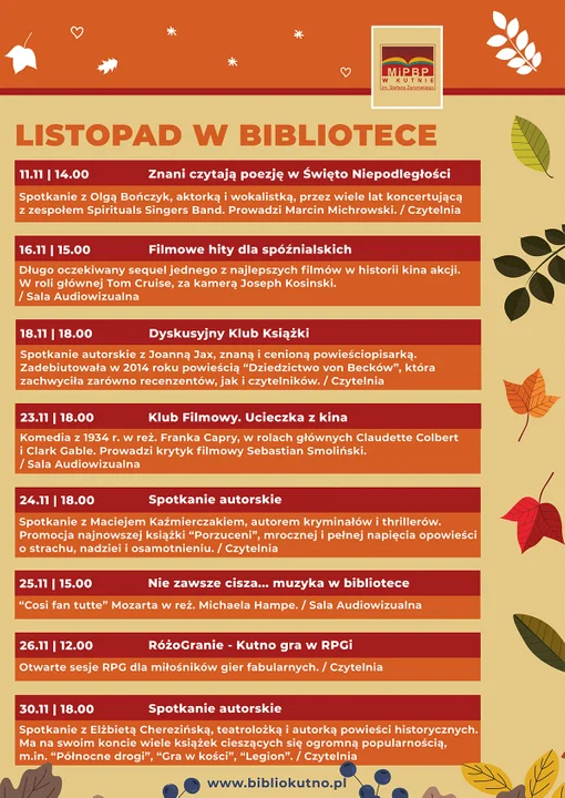 18 listopada, 18:00 - Dyskusyjny Klub Książki. Spotkanie autorskie z Joanną Jax w kutnowskiej bibliotece.