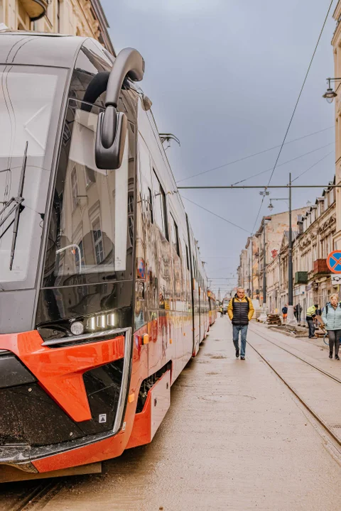 Pierwsze tramwaje na ulicy Legionów w Łodzi