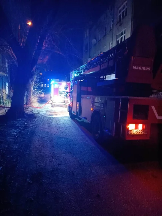 Pożar w Łodzi przy ul. Wodnej