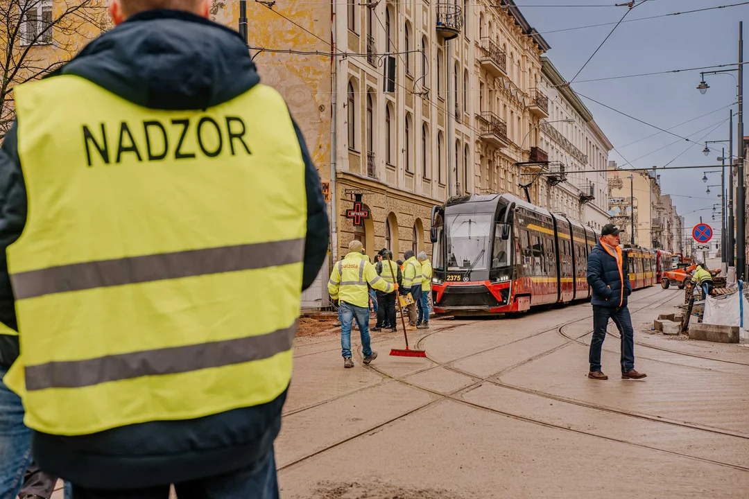 Pierwsze tramwaje na ulicy Legionów w Łodzi