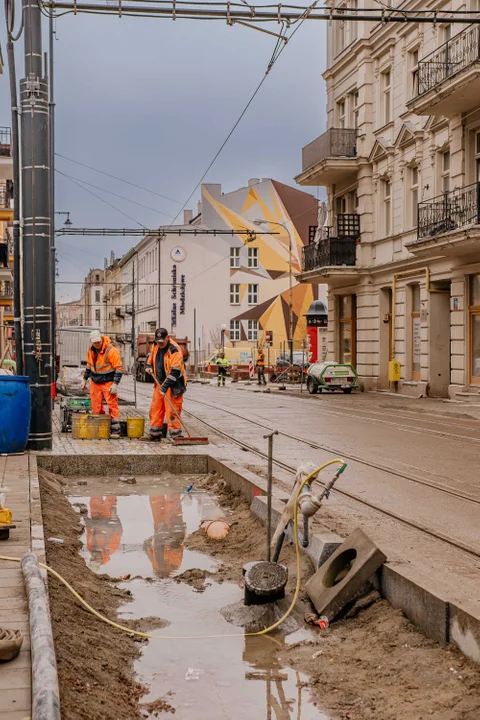 Pierwsze tramwaje na ulicy Legionów w Łodzi