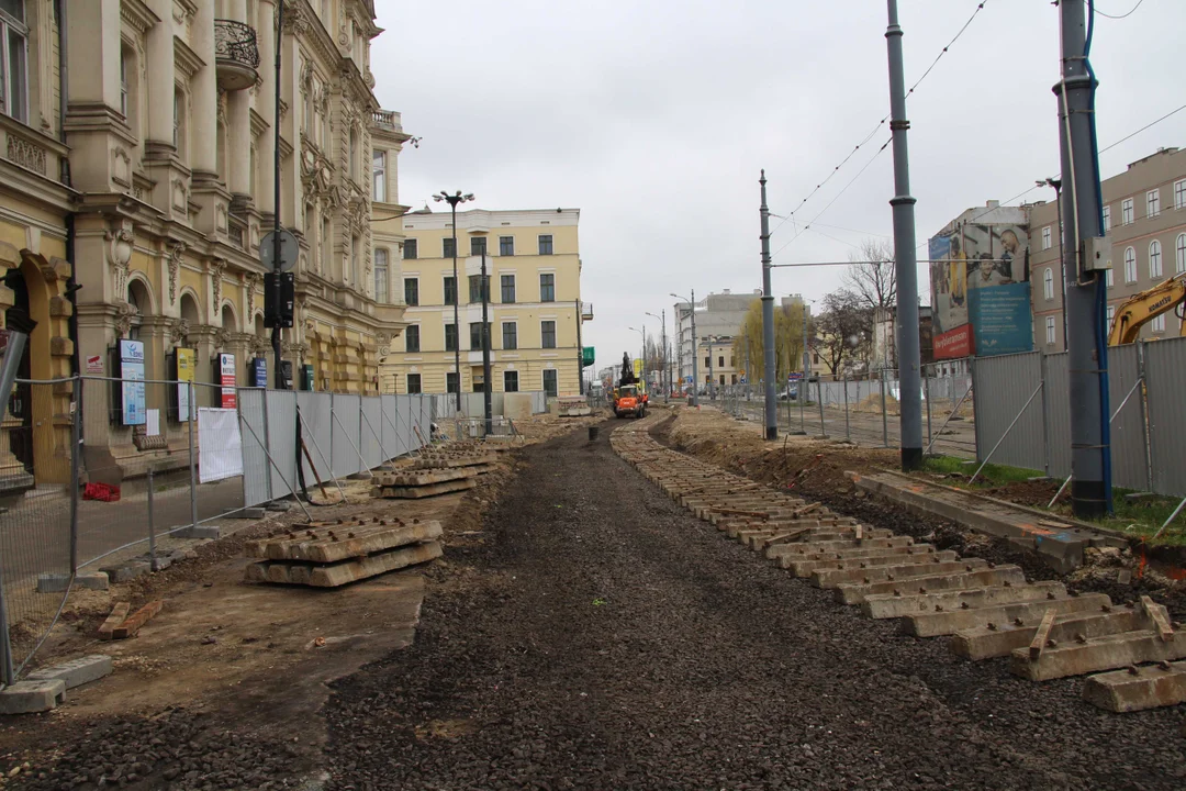 Budowa przystanku kolejowego Łódź Śródmieście - stan na 18.03.2024 r.