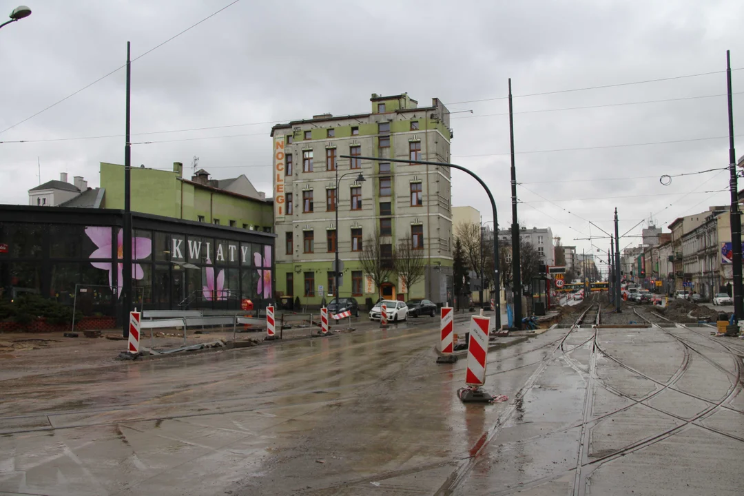 Przebudowa ulicy Legionów w Łodzi - stan na 5.02.2024 r.