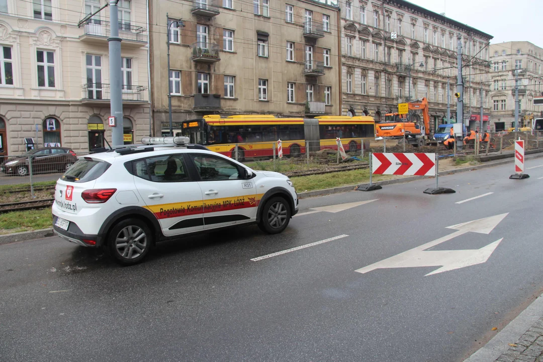 Przebudowa skrzyżowania ulic Zachodniej z Legionów w Łodzi - stan na 21.10.2023 r.