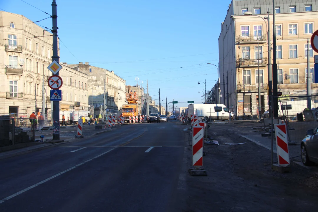 Przebudowa ulicy Legionów w Łodzi - stan na 29.01.2024 r.
