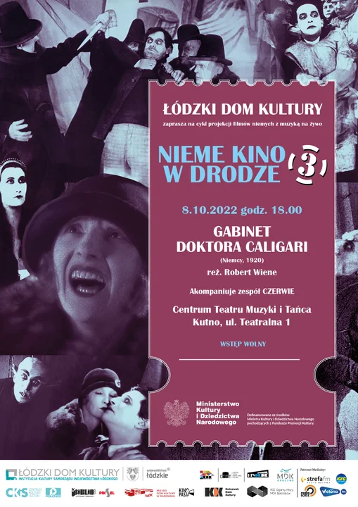 8 października - Nieme Kino w drodze III: projekcja filmu „Gabinet Doktora Caligari” w CTMiT