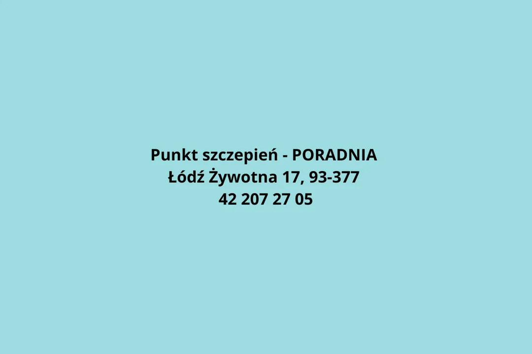Adresy punktów szczepień przeciwko grypie w Łodzi