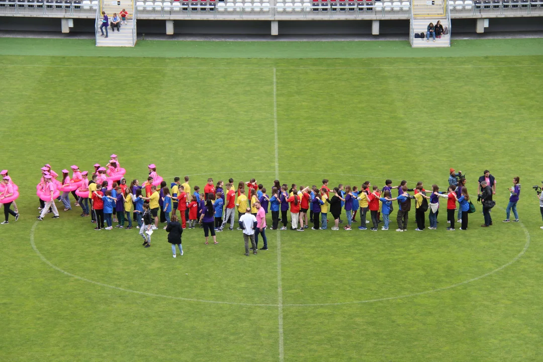 Flash mob na stadionie ŁKS Łódź im. Władysława Króla