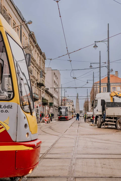 Pierwsze tramwaje na ulicy Legionów w Łodzi