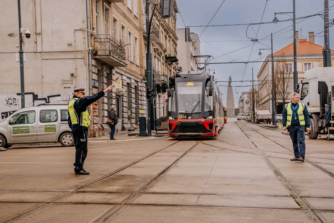 Pierwsze tramwaje na ulicy Legionów w Łodzi