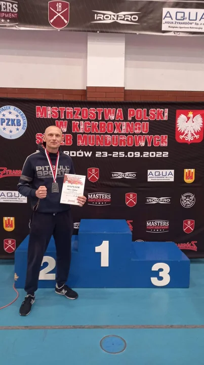 Łukasz Siemiński zdobył srebrny medal na Otwartych Mistrzostwach Polski Wojska Polskiego i Służb Mundurowych w Kickboxingu