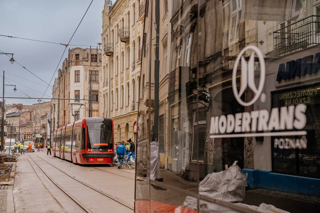 Pierwsze tramwaje na ulicy Legionów w Łodzi