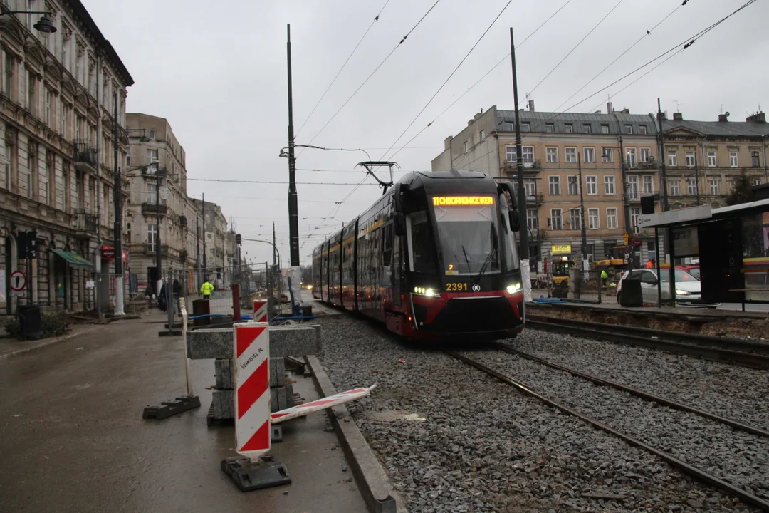 Powrót tramwajów MPK Łódź na skrzyżowanie Zachodnia/Legionów w Łodzi