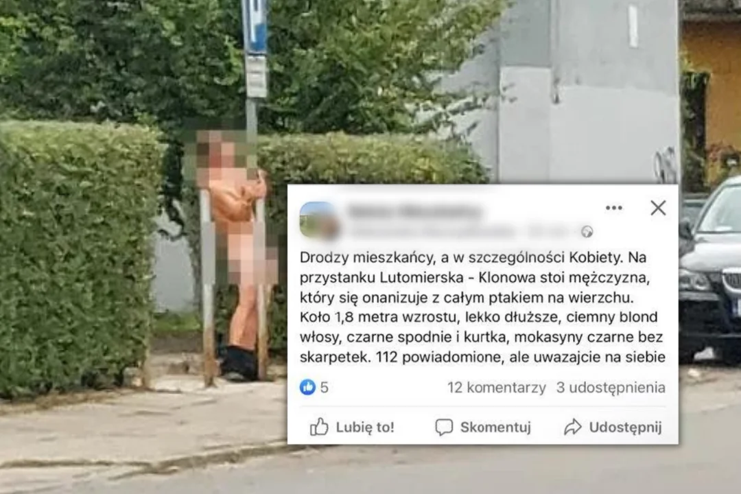 Mężczyzna onanizował się na przystanku autobusowym Lutomierska - Klonowa
