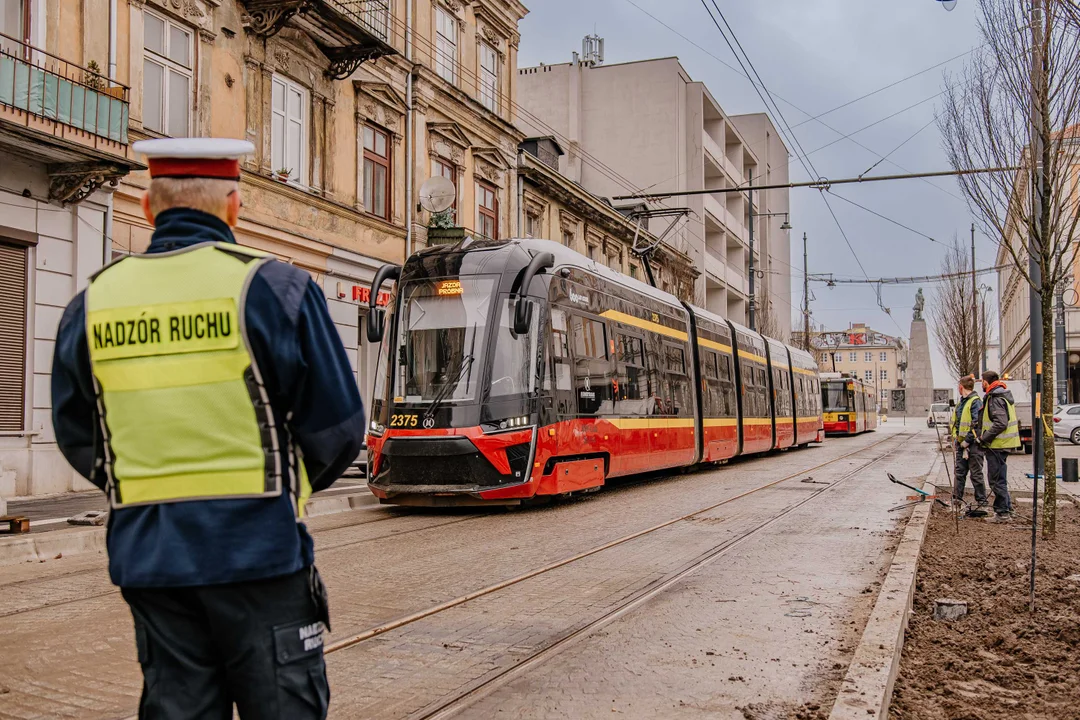 Pierwsze tramwaje na ulicy Legionów w Łodzi